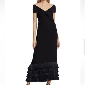 Johanna Ortiz Raffia Trim Black Dress NWT — 4